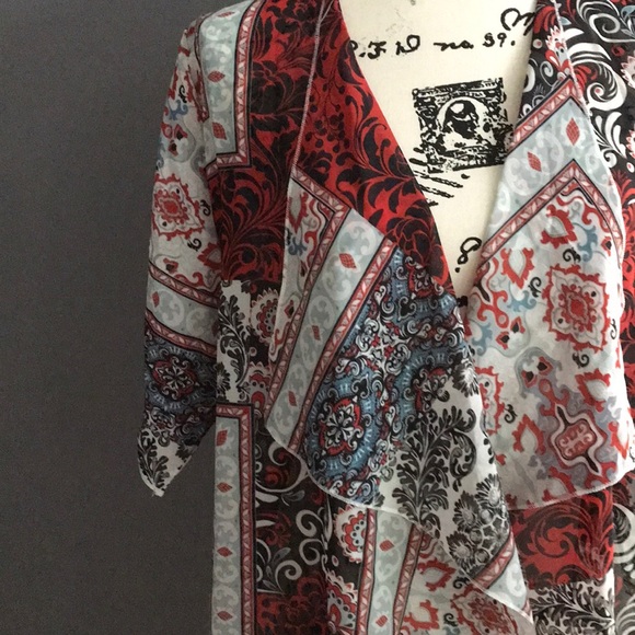 Mixed print boho-vibe LuLaRoe Shirley kimono - Picture 2 of 10